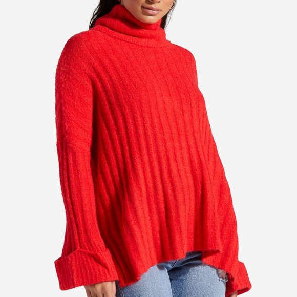 COZY TURTLENECK SWEATER RED. Winter & Fall. - Picture 2 of 6